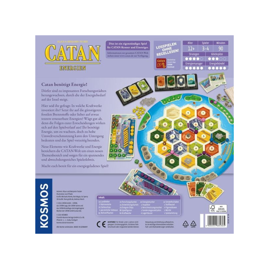 Catan Energien von Kosmos – Verpackung von hinten