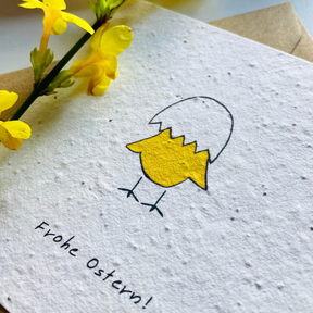 Einpflanzbare Postkarte – Ostern Küken  von BlühWerk Papeterie von Nahem 