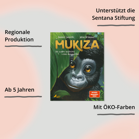 Mukiza – Die wahre Geschichte eines Berggorillas vom CalmeMara Verlag – Cover mit Impact