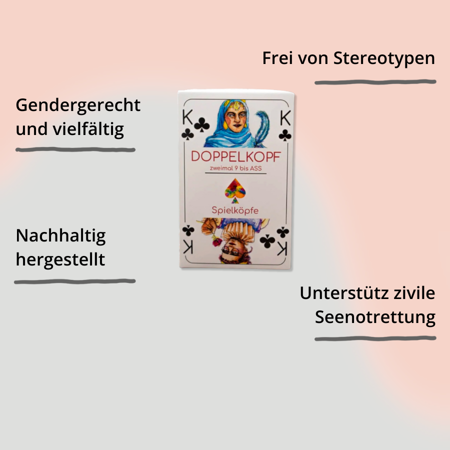 Spielköpfe Doppelkopf Kartendeck mit Impact