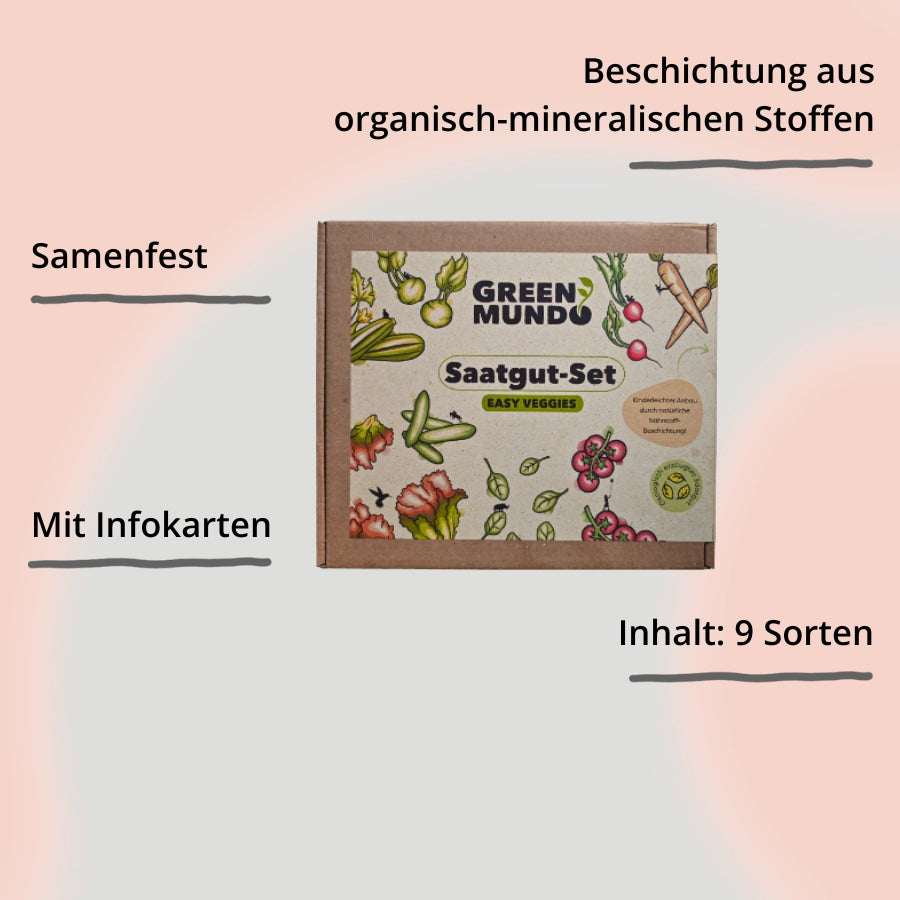 Green Mundo Saatgut-Set Easy Veggies Verpackung mit Impact