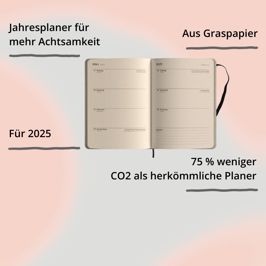 Jahresplaner 2025 "Nature" aus Graspapier mit Impact