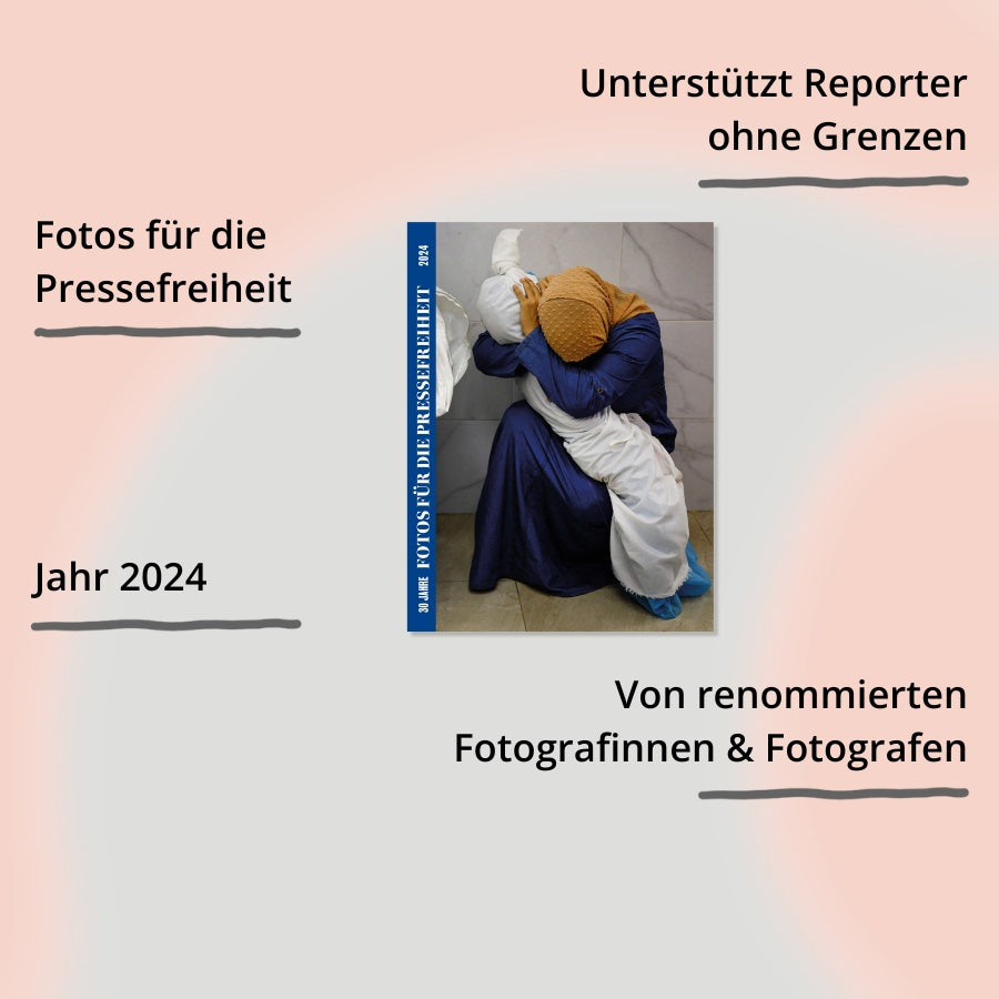 Reporter ohne Grenzen Fotobuch 2024 – Cover mit Impact