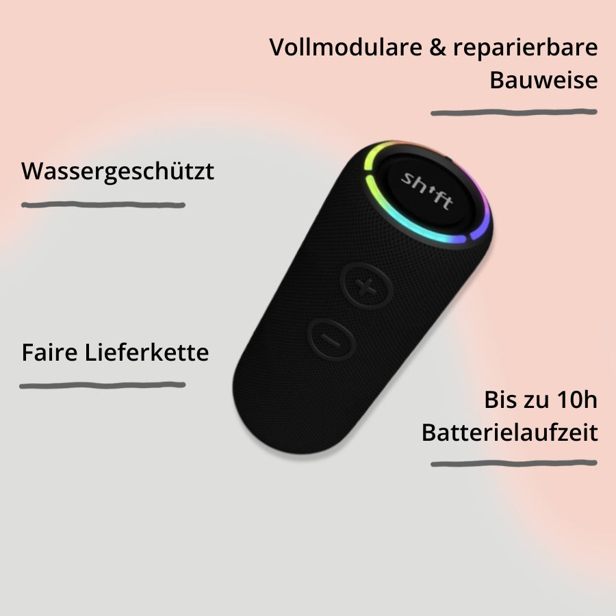 SHIFTsound Bluetooth Musikbox mit buntem Licht und Impact