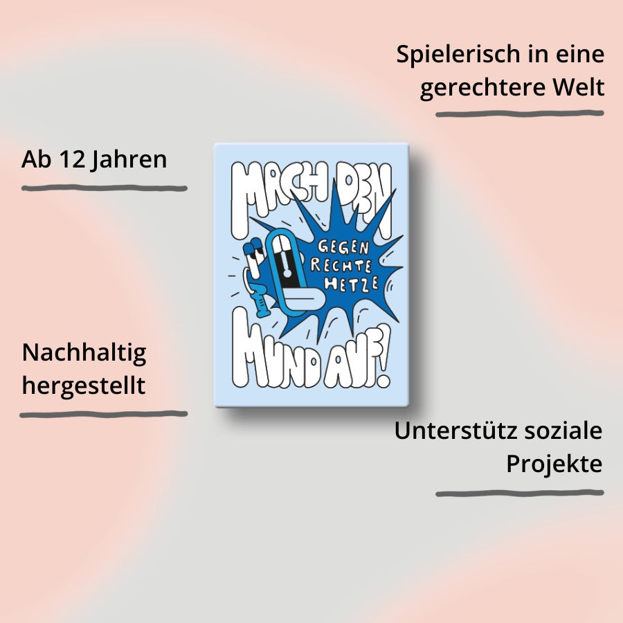 Mach den Mund auf gegen rechte Hetze von Spielköpfe – Verpackung von vorne mit Impact