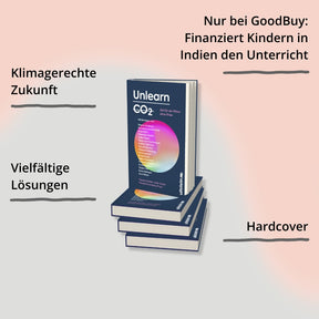 Unlearn CO2 Bücherstapel mit Impact