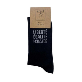 Statementsocken LIBERTÉ ÉGALITÉ FUCK AFD von arrel in schwarz