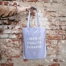 Tote Bag Lila – LIBERTÉ ÉGALITÉ FUCK AFD von arrel