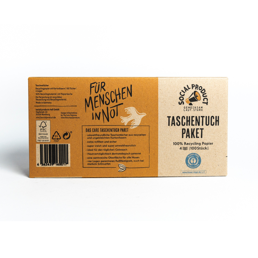 Taschentuch Paket von social product von hinten